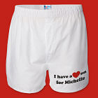 I Have A Heart On Men's White Personalized Boxer Shorts